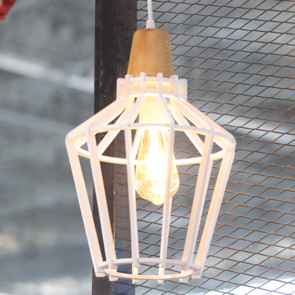 Suspension Ø25 en Bois - Blanc