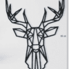 Tête de Cerf - 65/50cm - Noir en Bois – Image 2