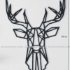 Tête de Cerf - 65/50cm - Noir en Bois – Image 3