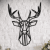 Tête de Cerf - 65/50cm - Noir en Bois