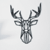 Tête de Cerf - 65/50cm - Noir en Bois – Image 4