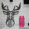 Tête de Cerf - 65/50cm - Noir en Bois – Image 5
