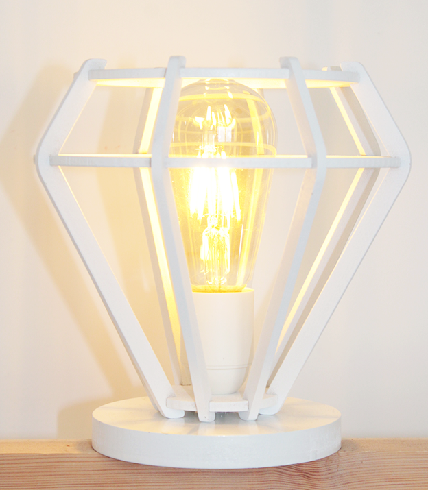 Veilleuse LampH Blanc Jolie lampe à poser design en bois - ARmin Home