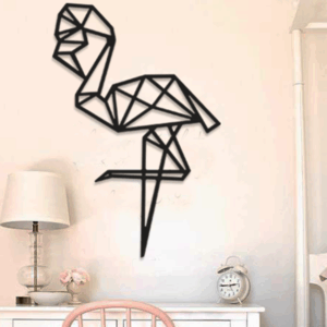 Tableau Flamant Noir en MDF