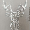 Tête de Cerf - 65/50cm - Argent en Bois – Image 2