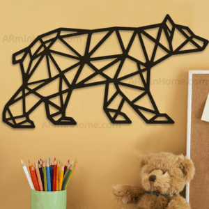 Tableau Ours Noir en Bois
