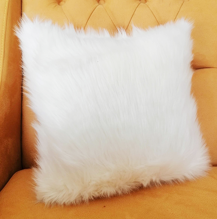 Coussin décoratif fourrure blanc 40*40 cm - ARmin Home