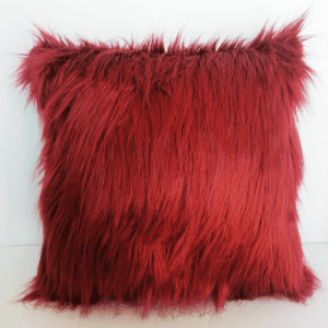 Coussin décoratif fourrure rouge