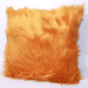 Coussin décoratif fourrure Jaune
