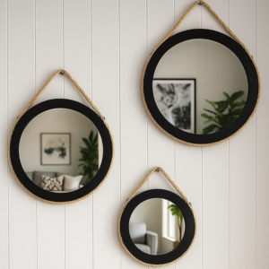 Pack Miroirs Cordy Noir - en Bois