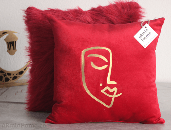 Coussin imprimé - Rouge Women Face – Image 2