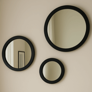 Pack Miroirs ronds Noir en Bois