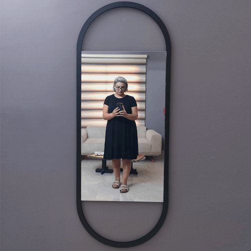 Miroir Ellipse Noir 160cm