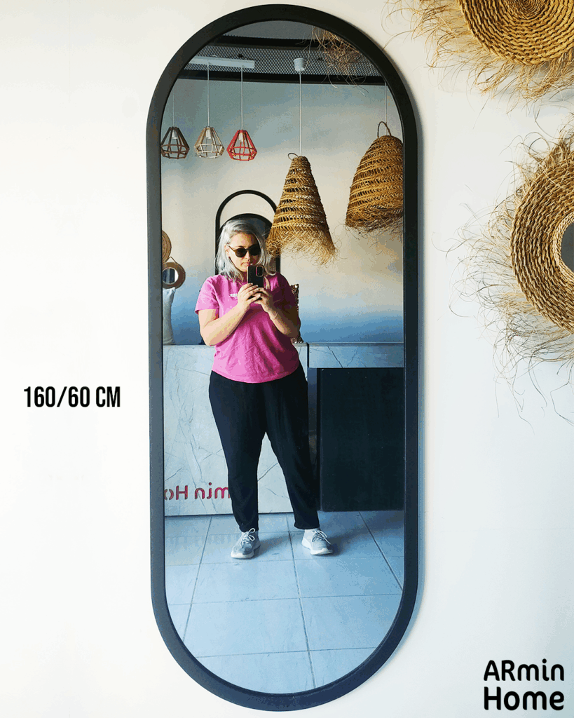 Miroir Ellipse Noir 160/60 cm