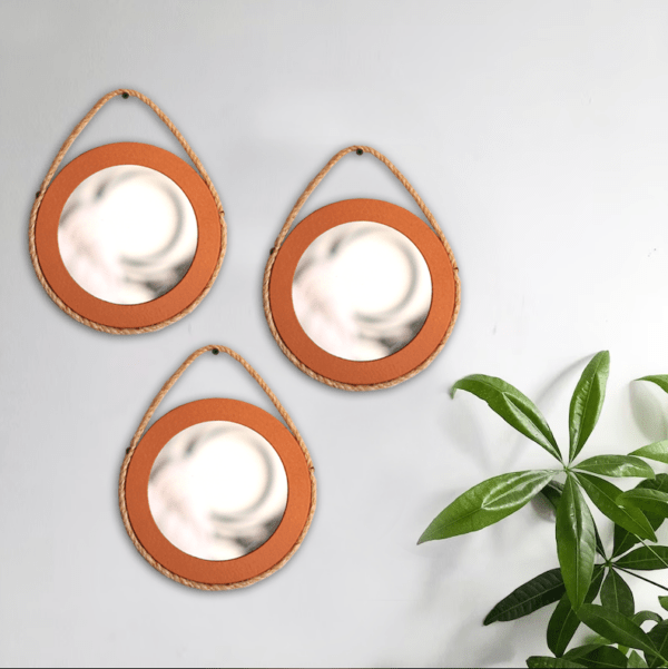 Pack 3 miroirs Bronze en bois