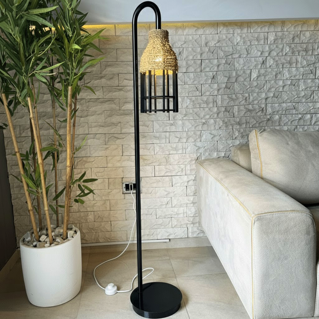 Lampadaire Arc Fanous Noir