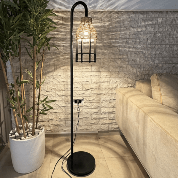 Lampadaire arc fanous noir ARmin Home