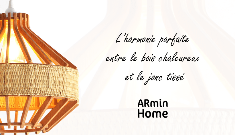 l’harmonie parfaite entre le bois chaleureux et le jonc tissé armin home