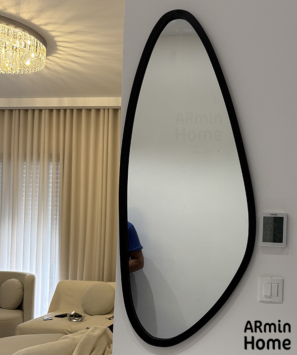 Photo Réelle Miroir Ovo Noir 120 50 cm ARmin Home