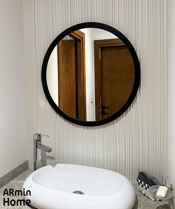 Photo Réelle Miroir Rond Noir Ø70 cm ARmin Home