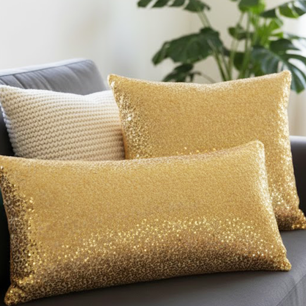 Pack Coussins à paillettes - Doré Uni