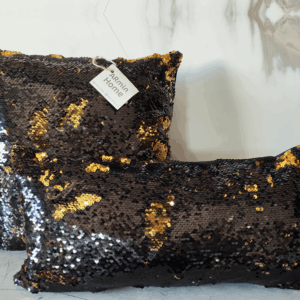 Pack Coussins à paillettes réversibles - Noir & Doré