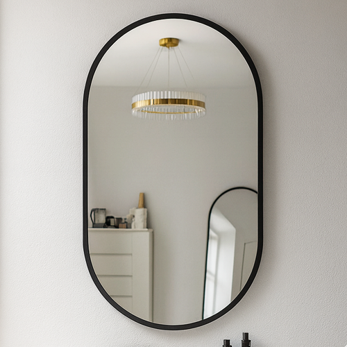 Miroir Nv M Noir 80/45 cm