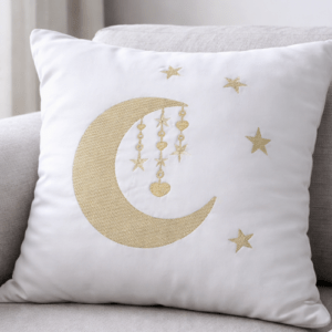 Coussin blanc brodé Ramadan