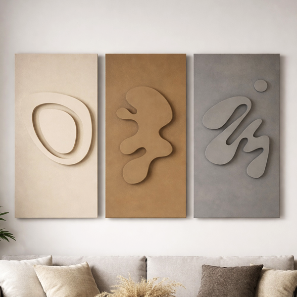 Trio de tableaux 3d ARmin Home