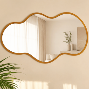 miroir wave doré